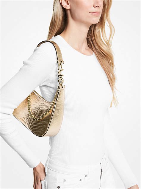 michael kors brieftasche metallic snake|Piper Small Metallic Snake Embossed Leather Shoulder Bag.